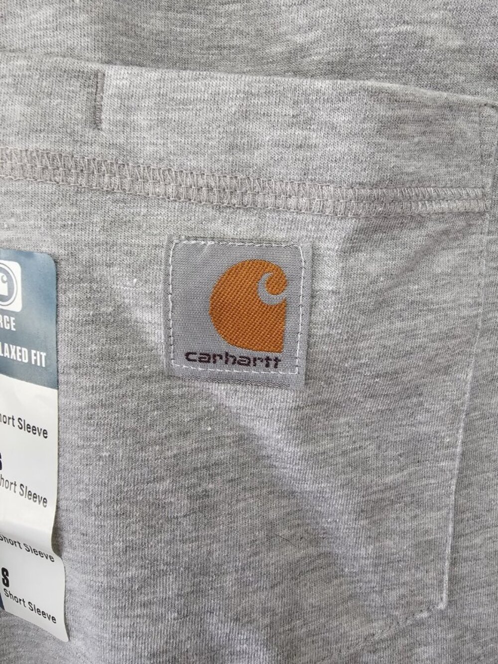 Carhartt Men's Force Relaxed Fit Gray Short Sleeve Polo Pocket Shirt SZ S NWT - Picture 8 of 9